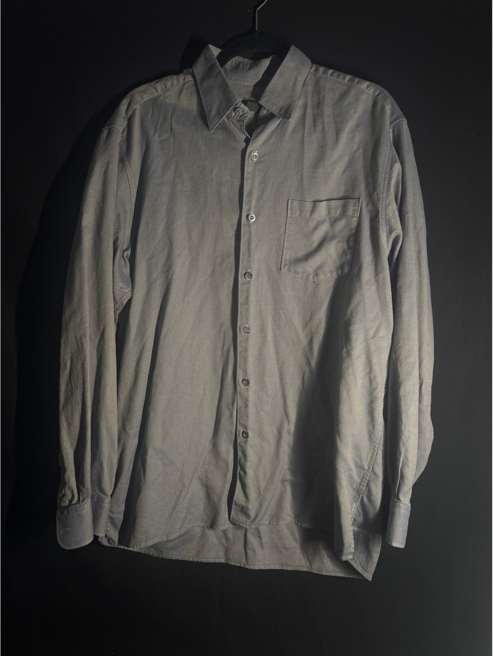 Ermenegildo Zegna Men's Long Sleeve Button-Up Shirt Large Blue 100% Cotton